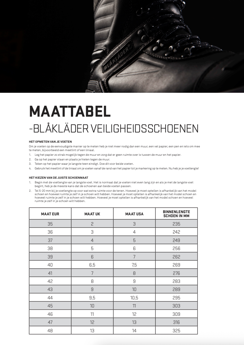 Maattabel