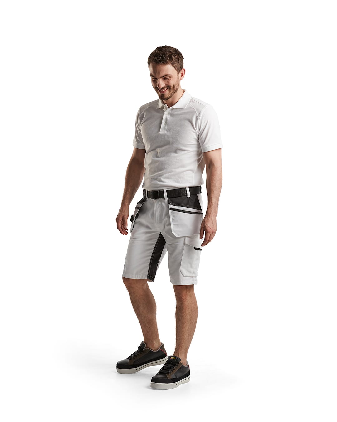 Blåkläder Schildersshort met Stretch – Wit/Donkergrijs