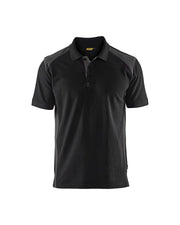 3324 Piqué Polo Zwart/Donkergrijs (9998)