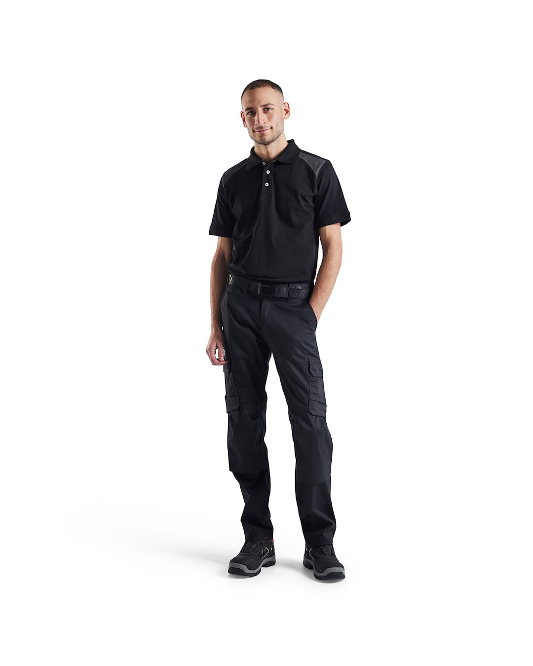 3324 Piqué Polo Zwart/Donkergrijs (9998)