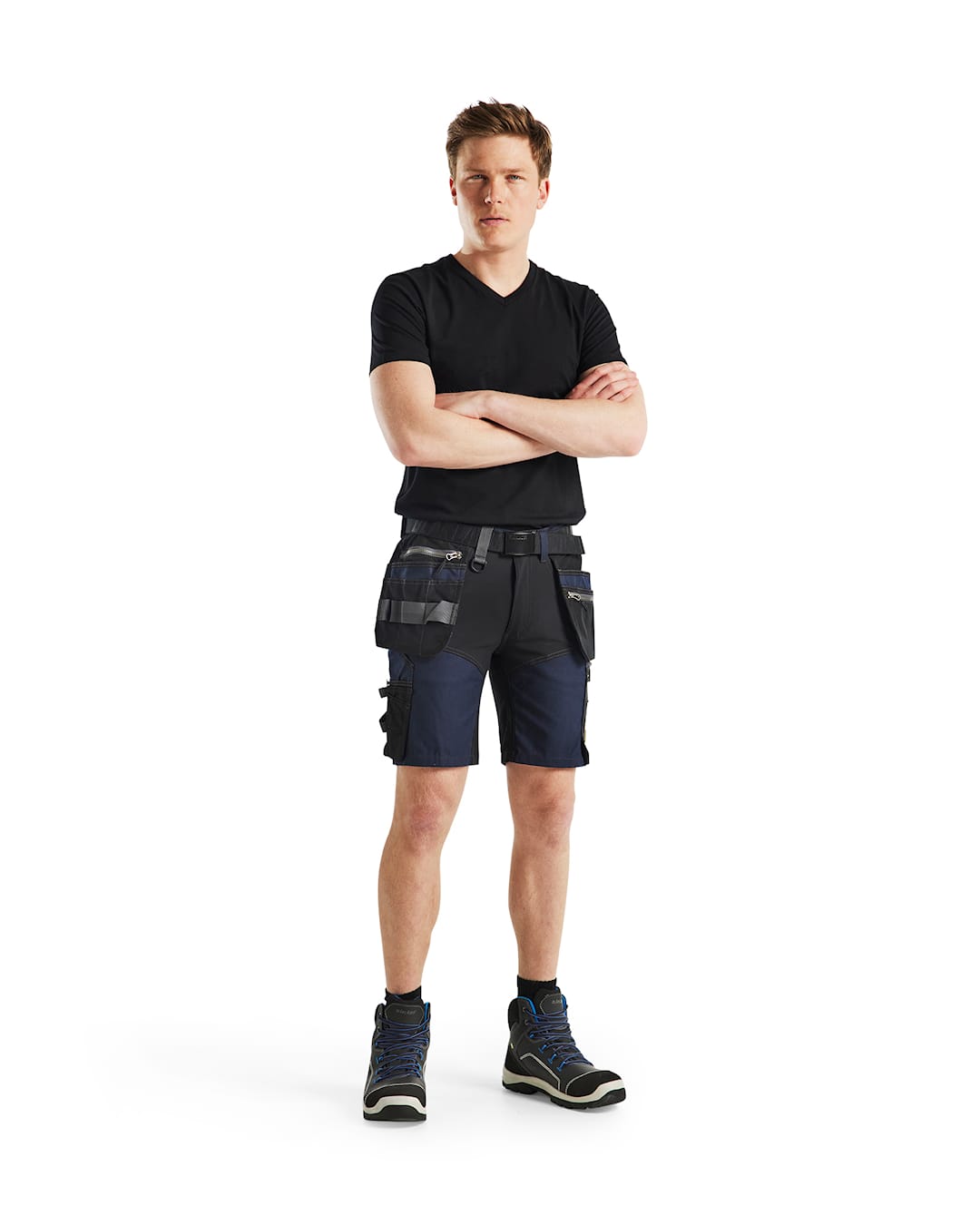 3360 T-Shirt, V-hals Zwart (9900)