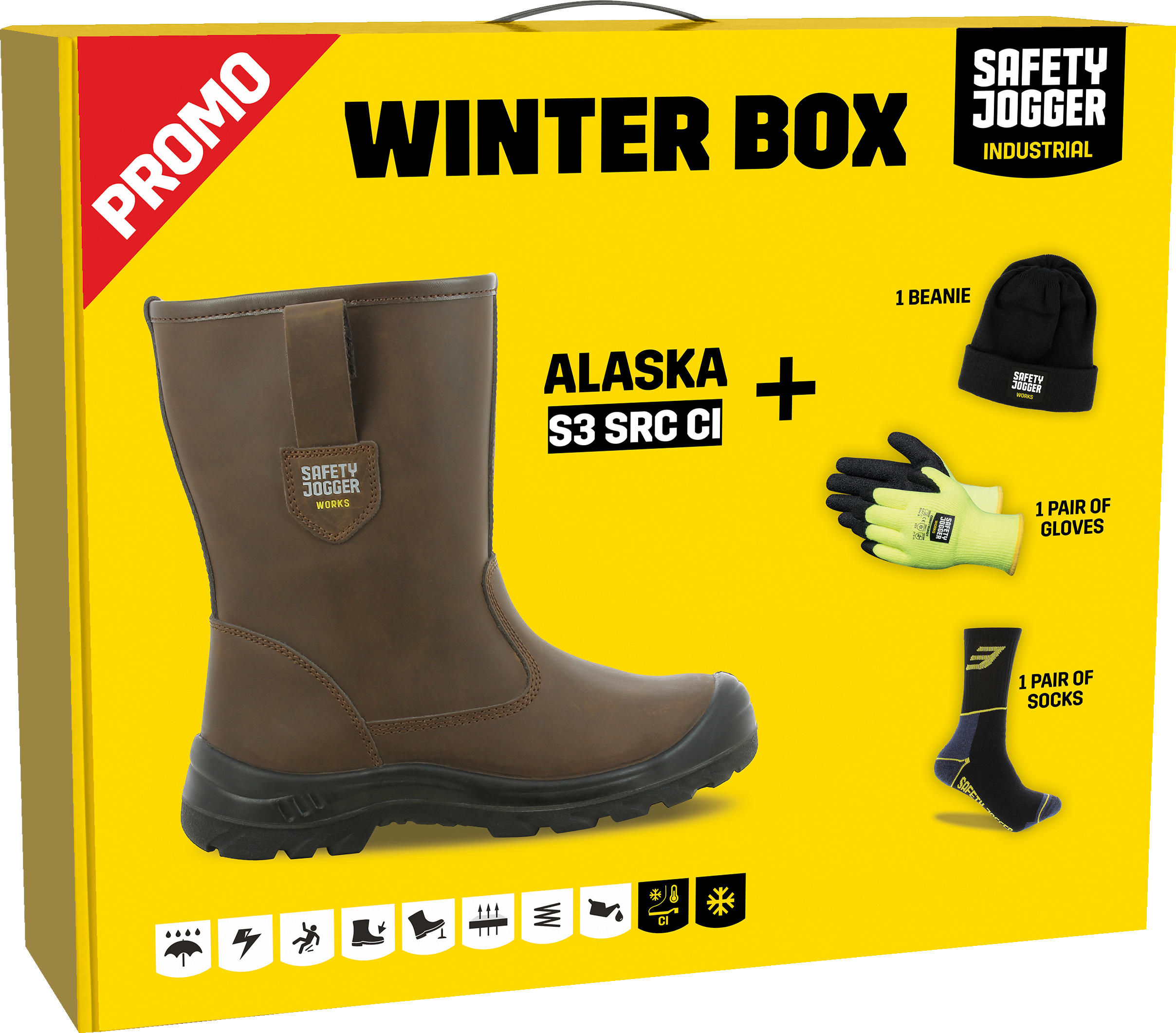 Alaska S3 Werklaars Hoog Bruin Winter Promobox